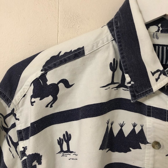 VTG Quizz New York oversized southwestern shirt M - Picture 6 of 11
